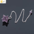 🌙 Natural Gem Stones Merkabah Pendulums for Dowsing Divination Wicca Chakra Reiki Pink Crystal Lapis Lazuli Onyx Pendant