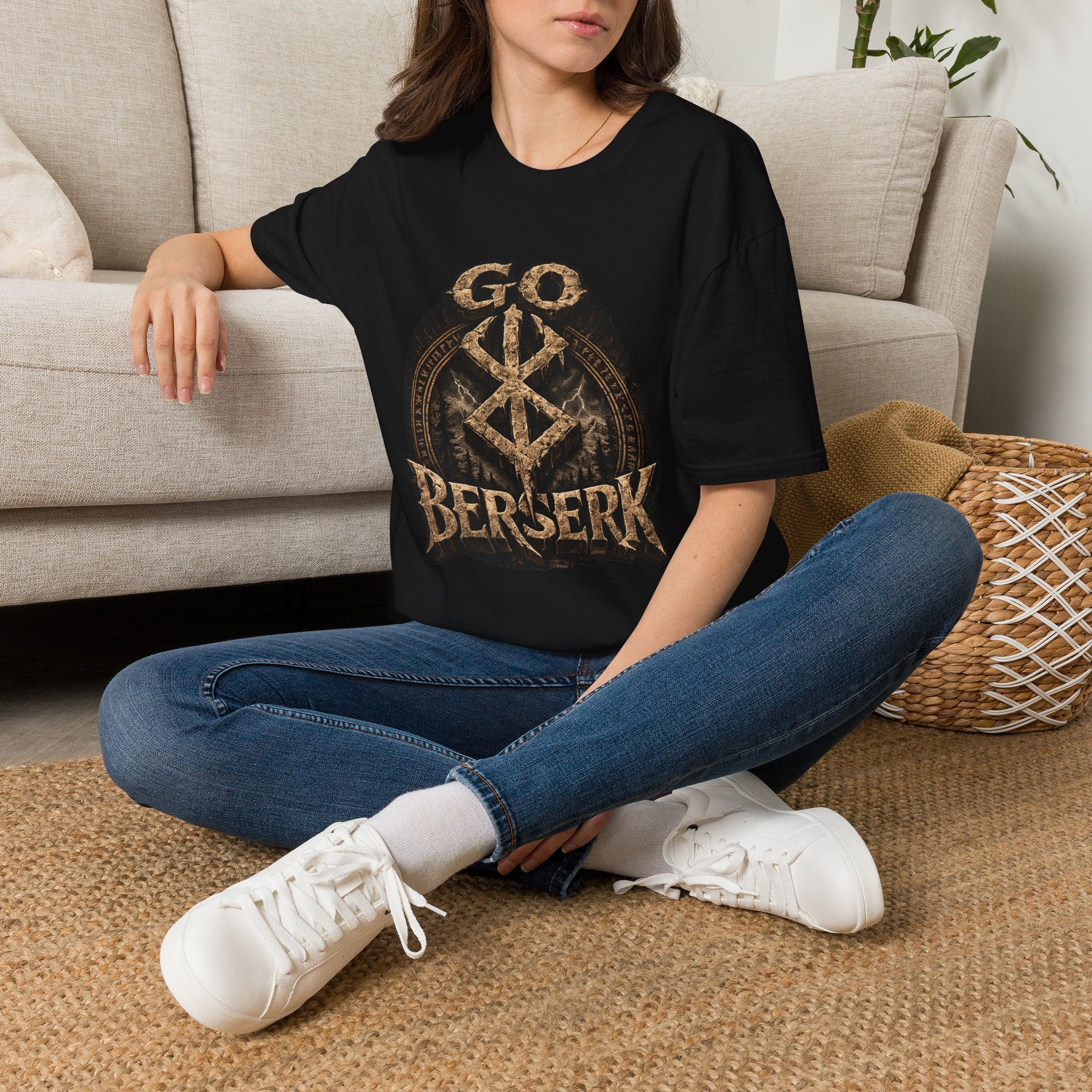 ⚔️🔥 Go Berserk - Unisex Softstyle Black Viking T-Shirt