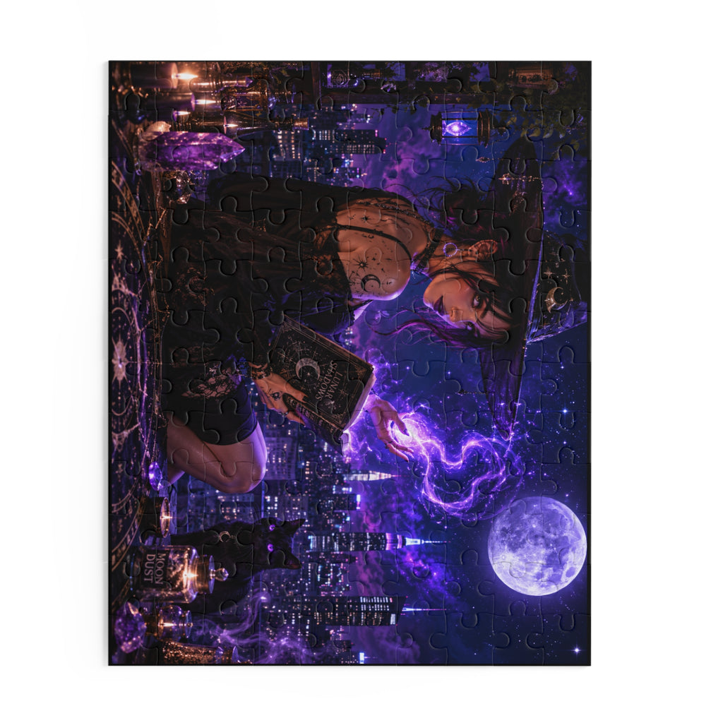 Mystic Night Witch Puzzle — Magical Cityscape Jigsaw (120/252/500 pcs)