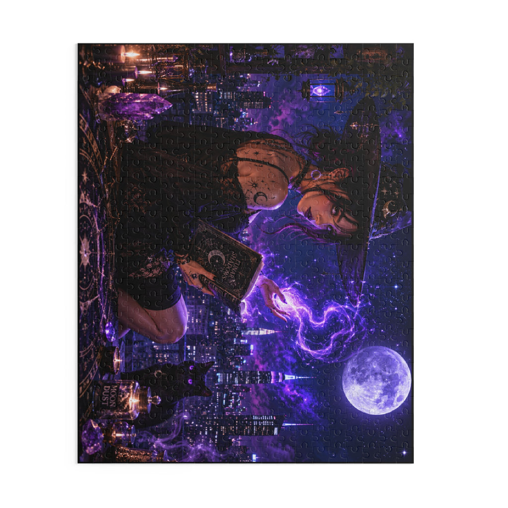 Mystic Night Witch Puzzle — Magical Cityscape Jigsaw (120/252/500 pcs)