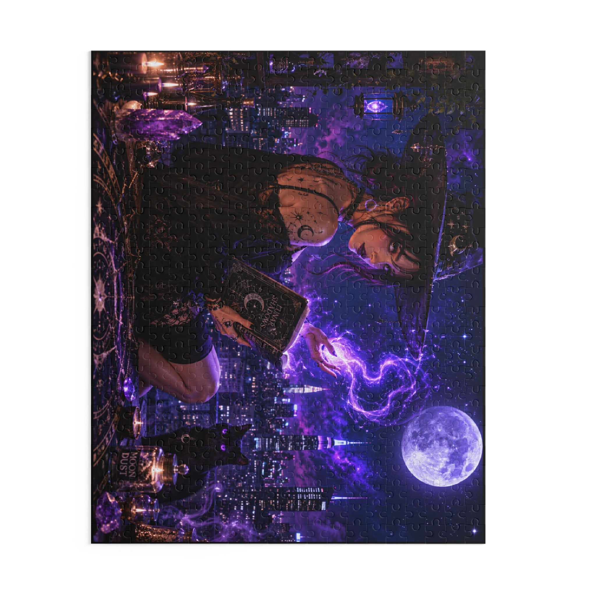 Mystic Night Witch Puzzle — Magical Cityscape Jigsaw (120/252/500 pcs)