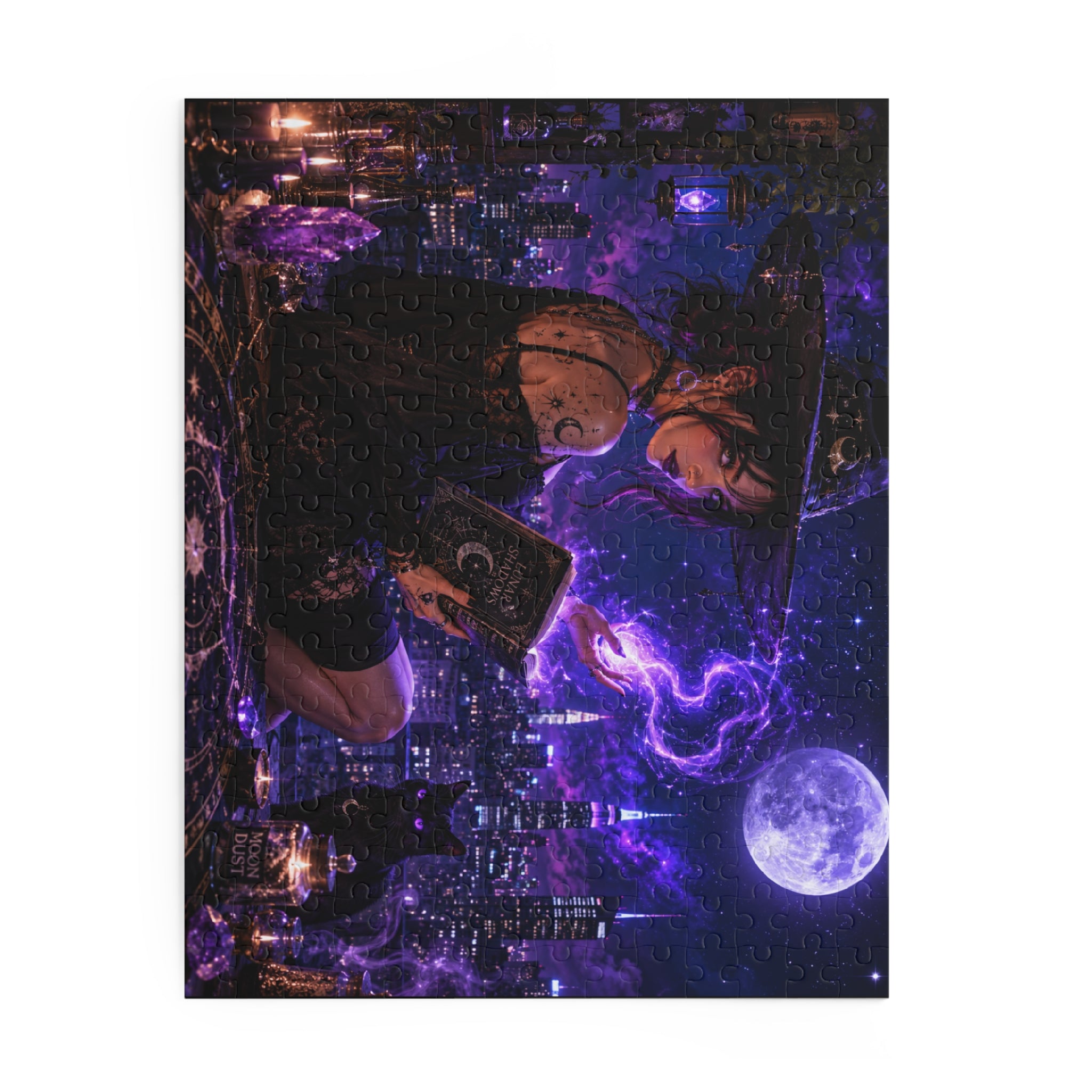 Mystic Night Witch Puzzle — Magical Cityscape Jigsaw (120/252/500 pcs)