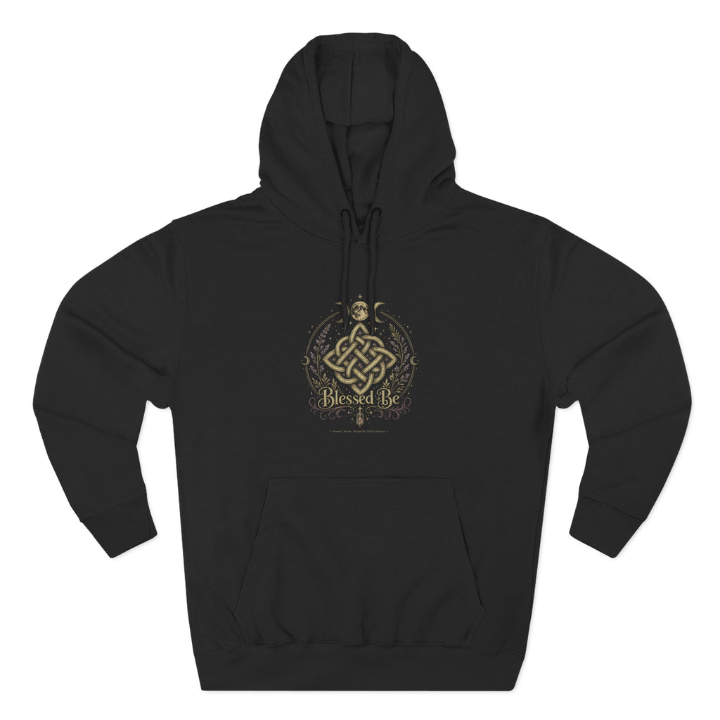 Witch's Knot 'Blessed Be' Hoodie - Black Fleece Pullover