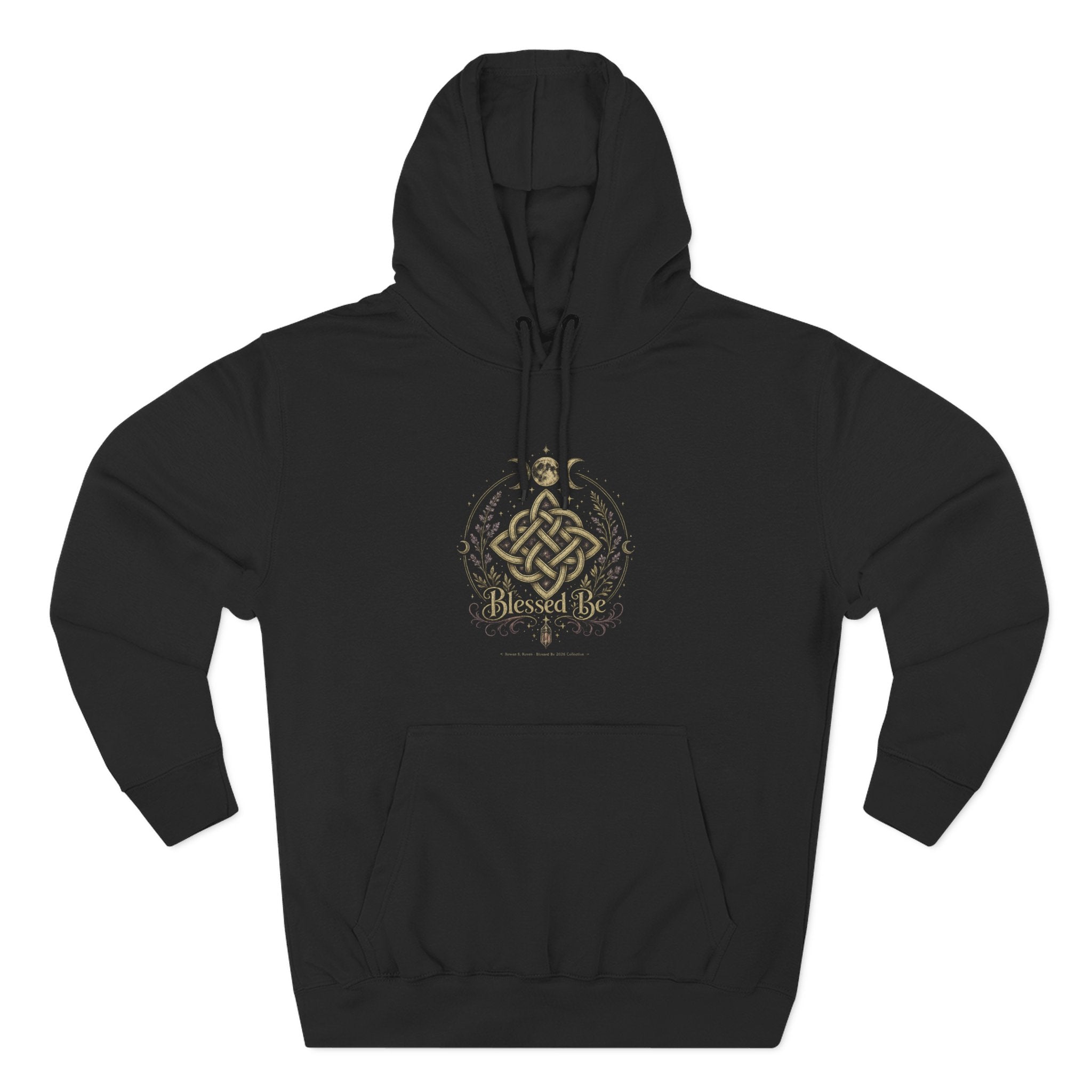 Witch's Knot 'Blessed Be' Hoodie - Black Fleece Pullover