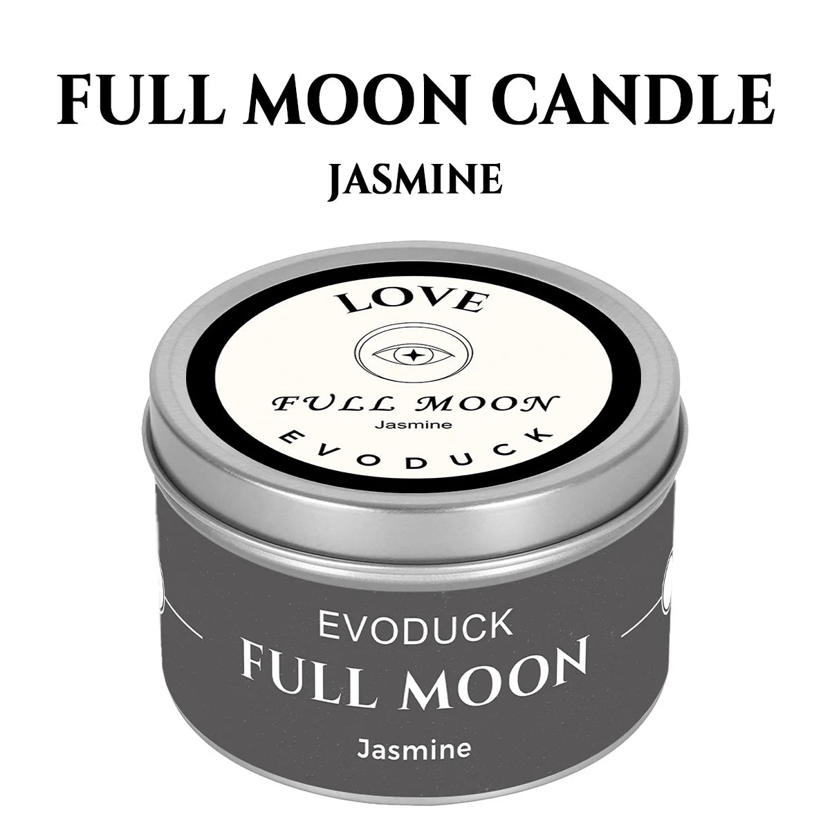 1pc New Moon Scented Candles Crystal Energy Candles 3oz Soy Wax Scented Candle Black Tin with Black Crystal Chips Witchcraft Rituals