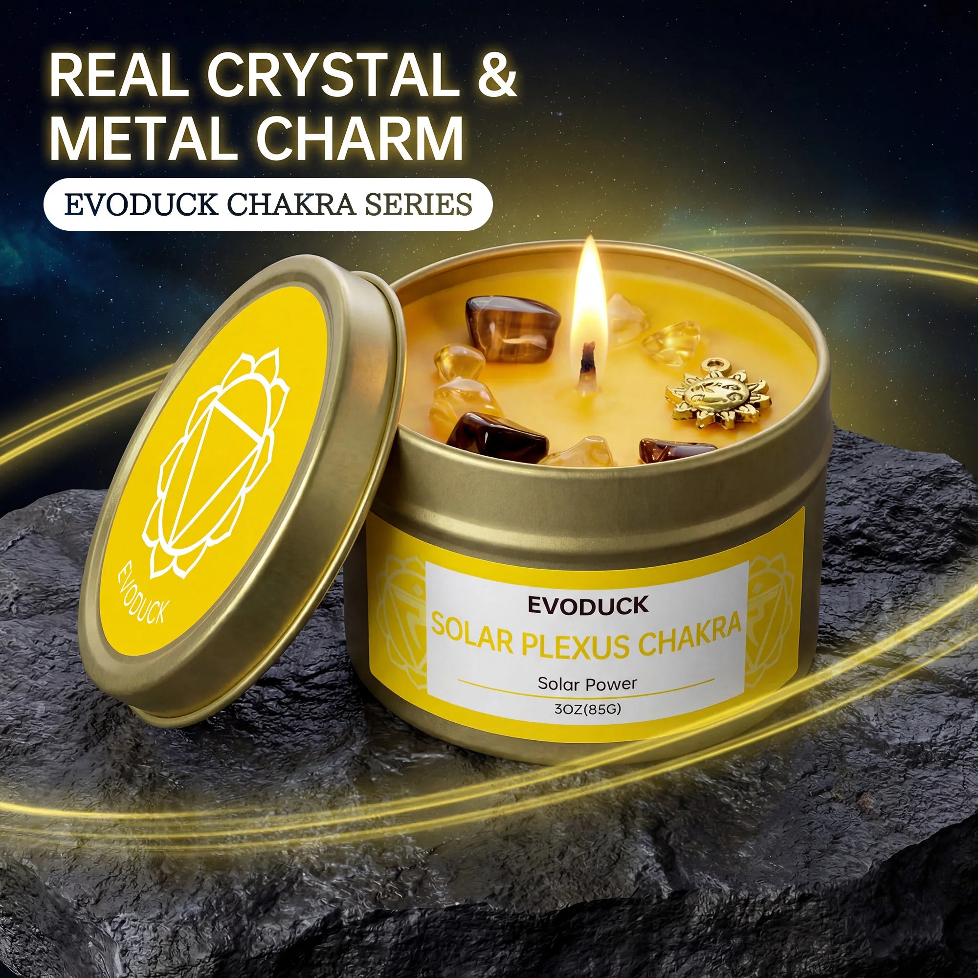 Rosemary Solar Plexus Chakra Candle, Meditation Aromatherapy Candle for Confidence Focus Relaxation Yoga Decor Home Decor Gift