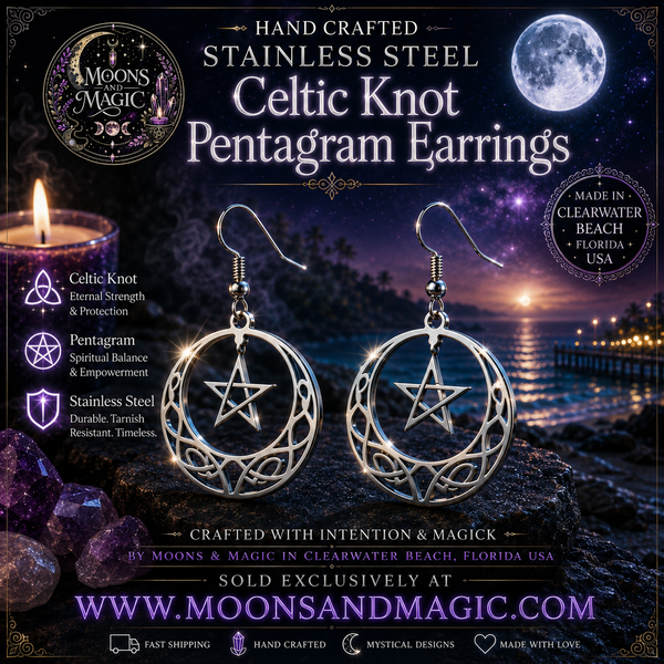 Celtic Knot Pentagram Stainless Steel Earrings ✨💜