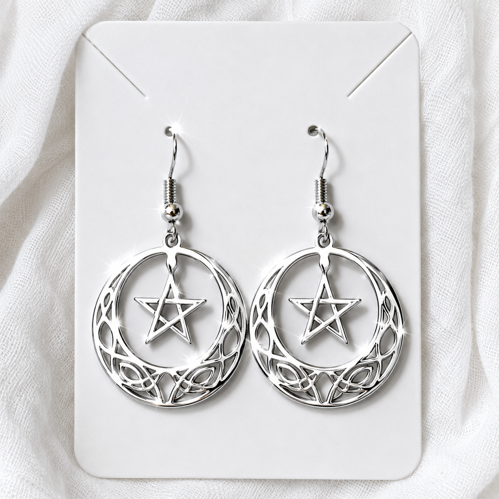 Celtic Knot Pentagram Stainless Steel Earrings ✨💜