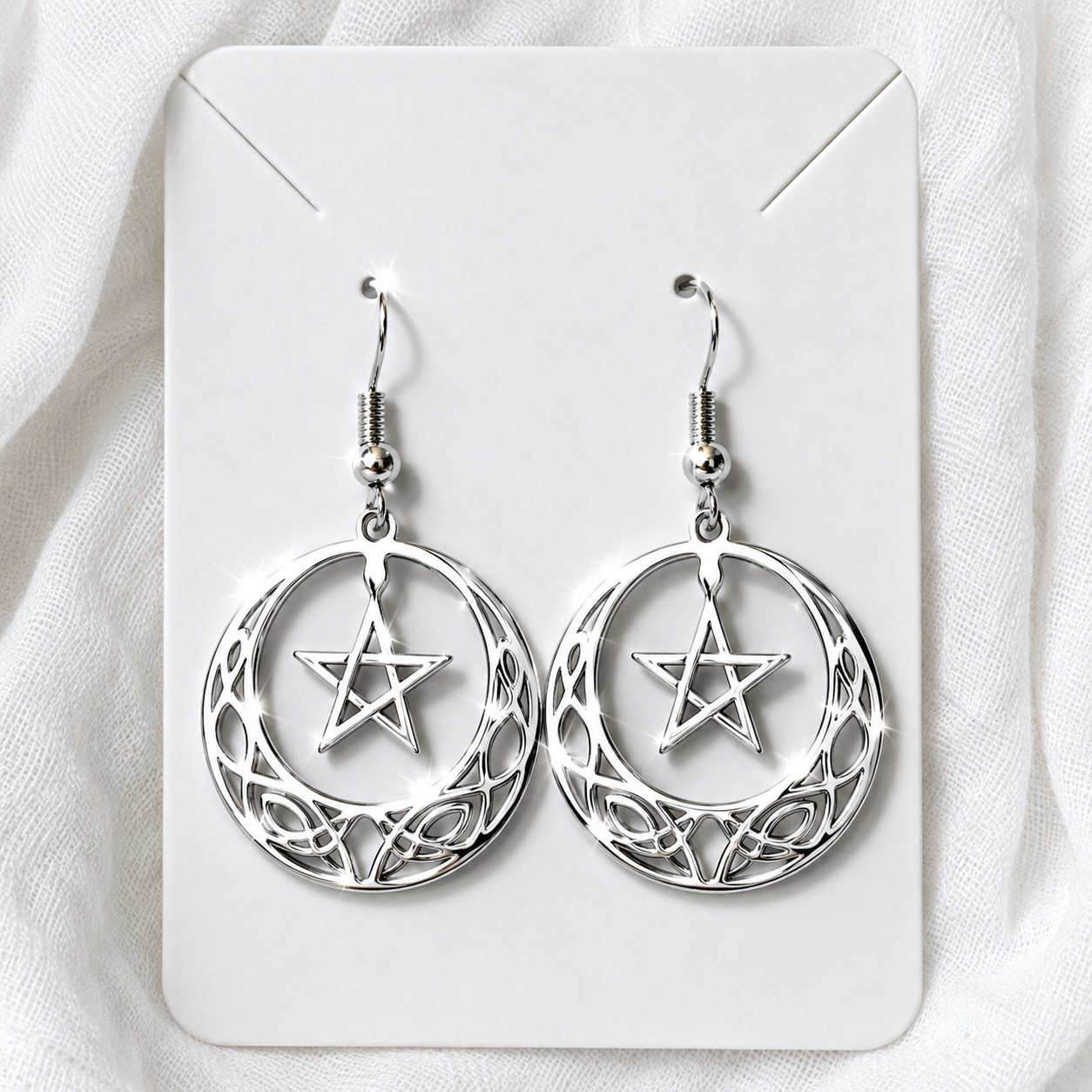 Celtic Knot Pentagram Stainless Steel Earrings ✨💜