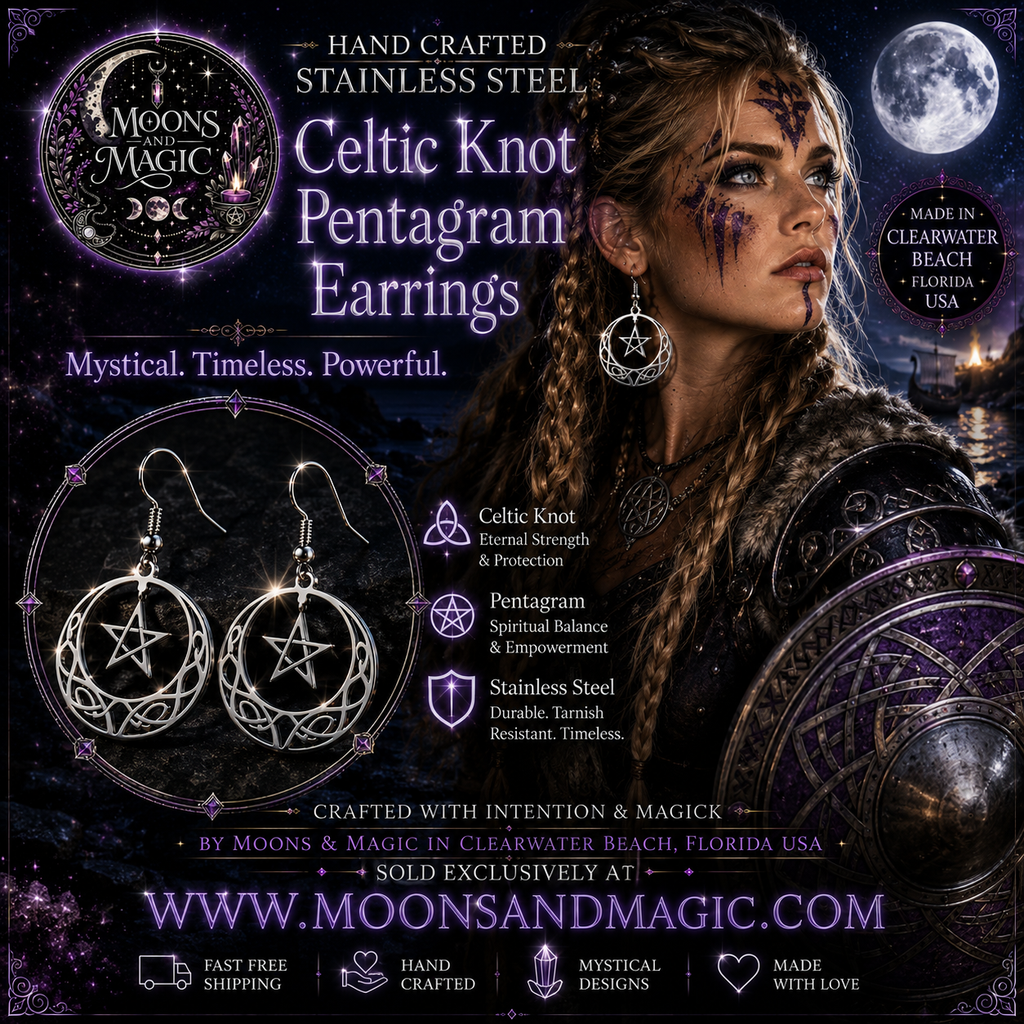 Celtic Knot Pentagram Stainless Steel Earrings ✨💜