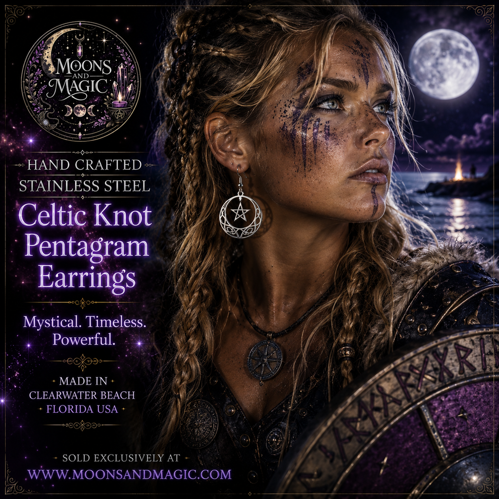 Celtic Knot Pentagram Stainless Steel Earrings ✨💜