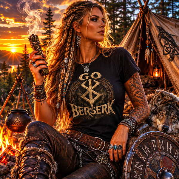 ⚔️🔥 Go Berserk - Unisex Softstyle Black Viking T-Shirt