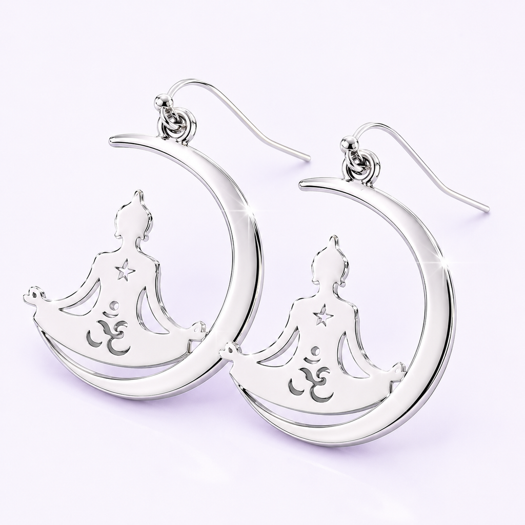 Reiki Goddess & Moons Stainless Steel Earrings ✨💜