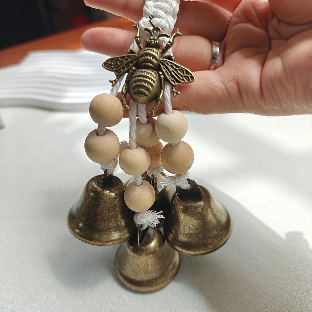 White Hanging Witch Bells for Door Protection Wiccan Pagan Decor Evil Ward & Negative Energy Shield  Handmade Folk Magic Charm