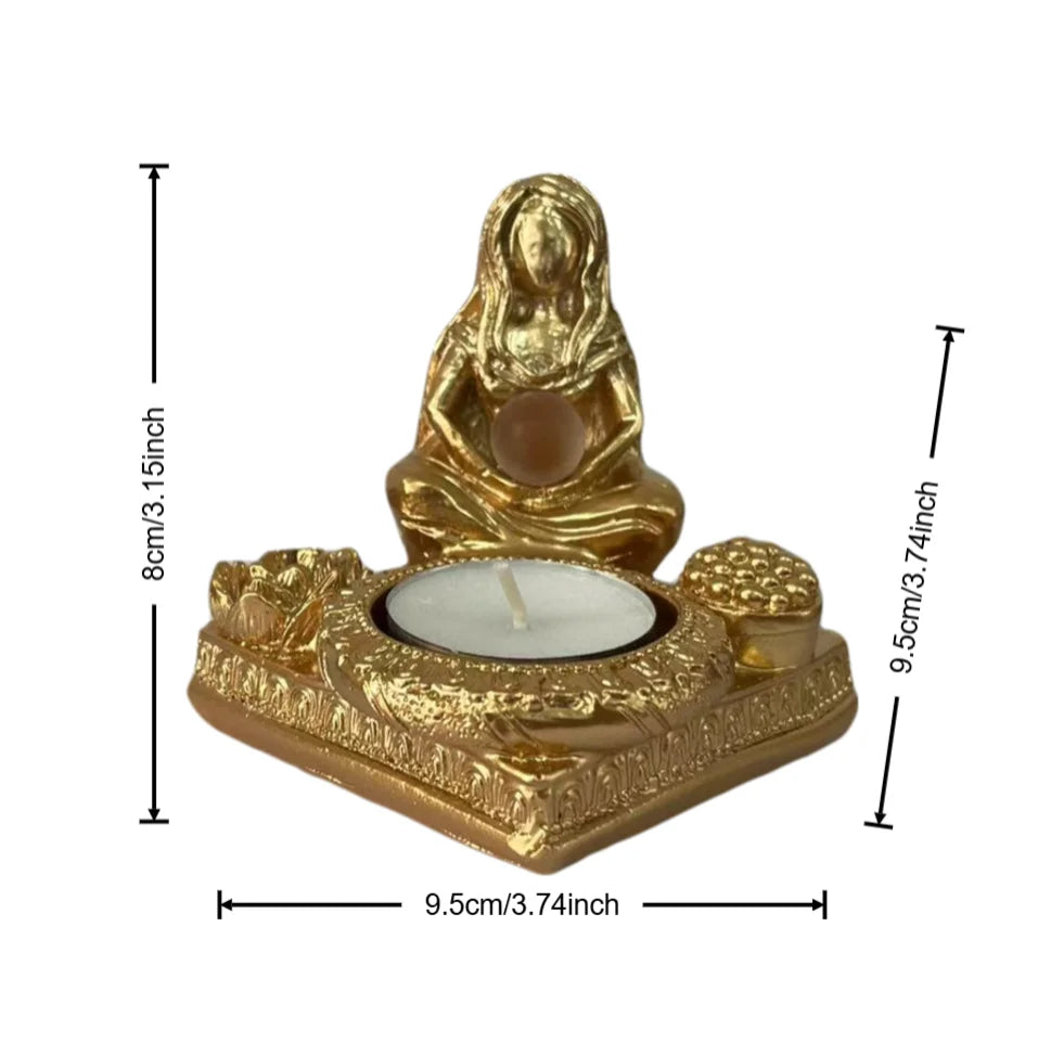 1 Piece Moon Goddess Candle Holder and Incense Statue Ornament, Zen Meditation Space Decoration, Tabletop Candle and Incense Holder, Artistic Atmosphere-Enhancing Item , Witchcraft, Rituals
