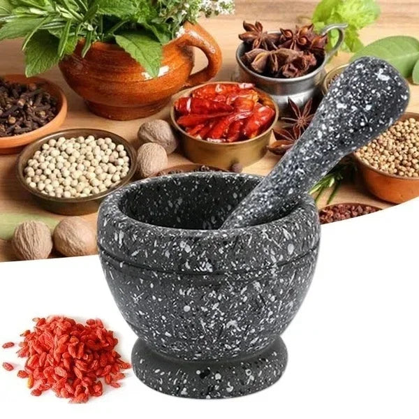 Resin Mortar and Pestle set Garlic Herb Spice Mixing Grinder Crusher Bowl Restaurant Kitchen Tools
