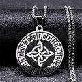 Crescent Celtic Irish Knot Necklaces Stainless Steel Witch Moon Amulet Protection with Chain Necklace