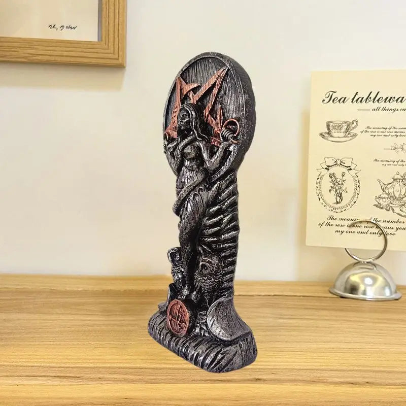 8" Pagan Altar Goddess Of Wisdom Sculpture Sumerian Witchcraft Ritual Female Woman Snake Witch Decor Home Decor Ornaments Goddess Statue