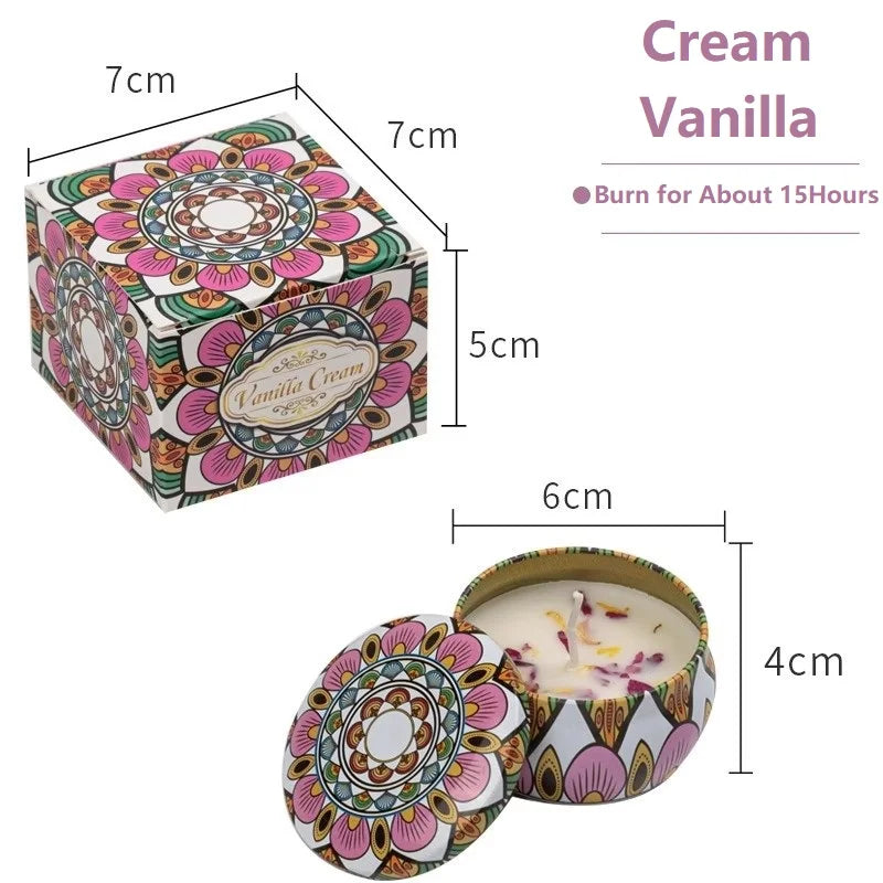 1/4PCS Vintage Scented Candles Soy Wax Candle Jars Flower Fragrance Scent Candle Wedding Ceremony Birthday Gifts Home Decoration