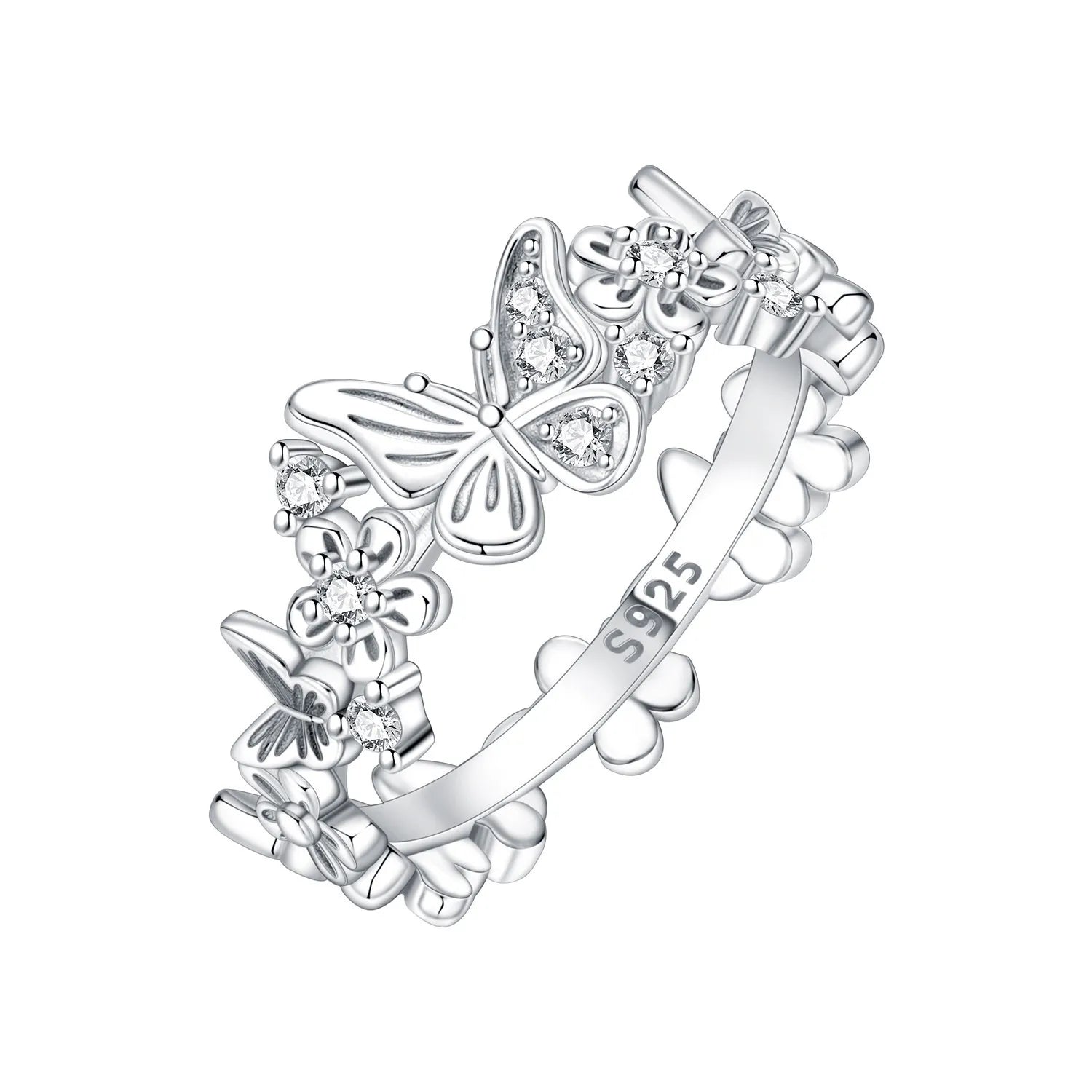 S925 Sterling Silver Vintage Pattern Closed Ring For Women