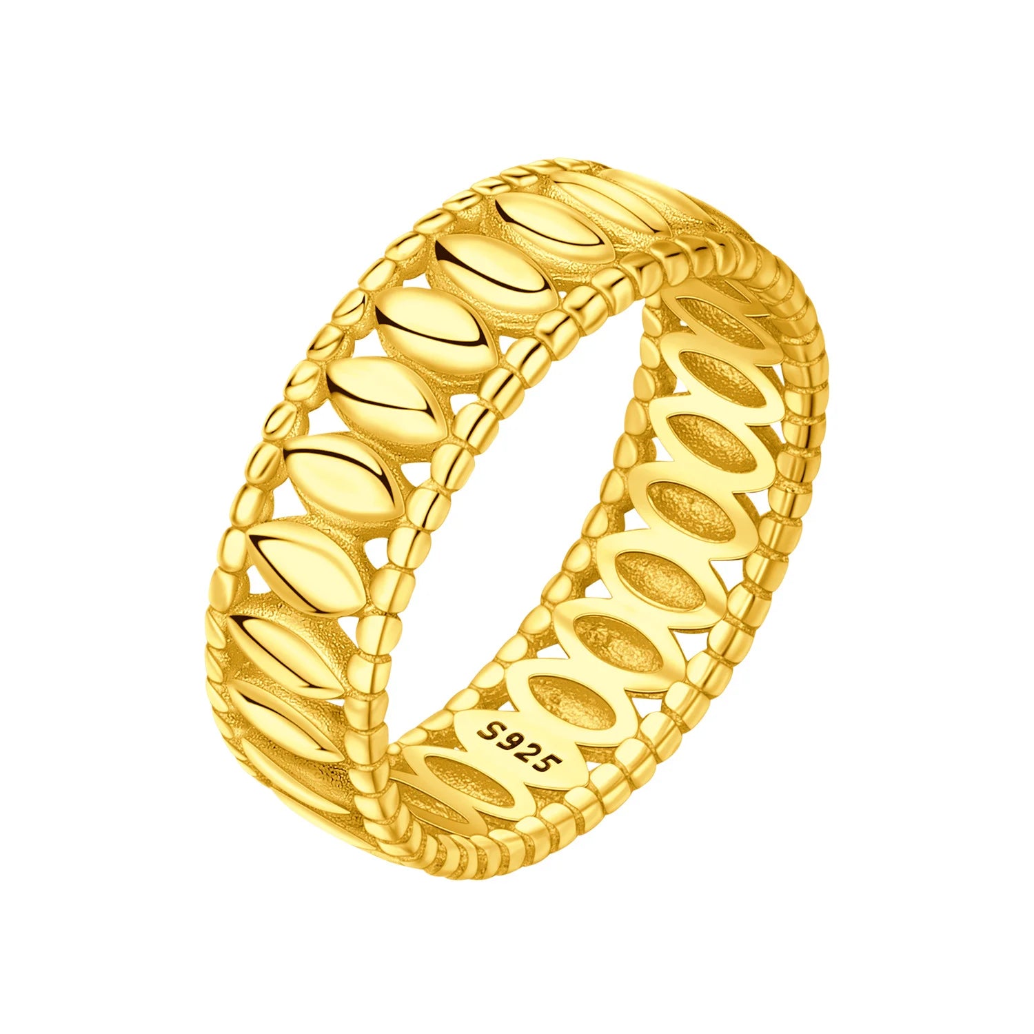 S925 Sterling Silver Vintage Pattern Closed Ring For Women