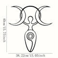 Triple Moon Metal Wall Art Sculpture Goddess Hanging Decor for Yoga Room Rustic Iron Statue 15.7x15 Inch Witchcraft Ritual