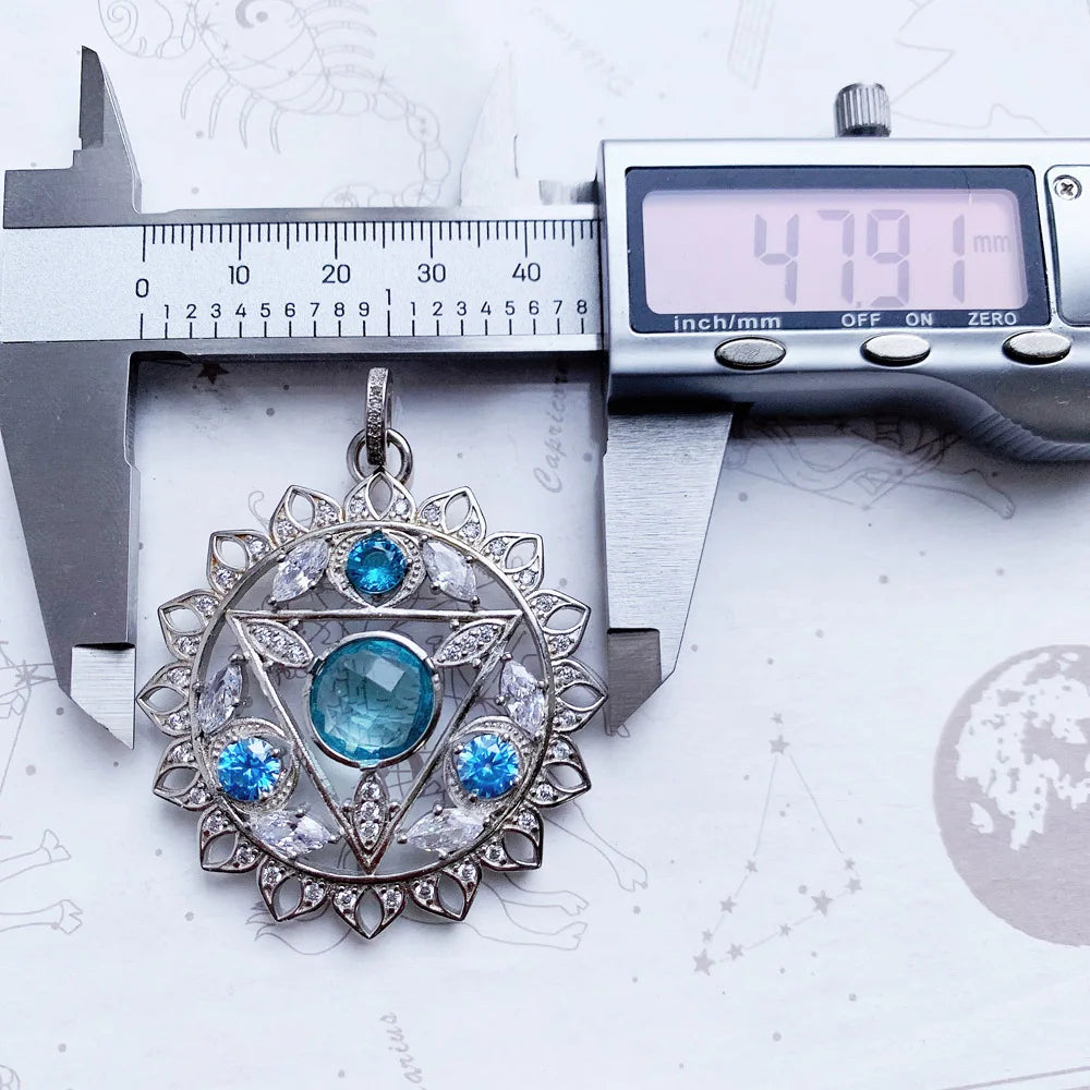 925 Sterling Silver Magical Amulet Mythical Aztec Compass Pendant Jewelry