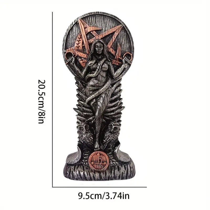 8" Pagan Altar Goddess Of Wisdom Sculpture Sumerian Witchcraft Ritual Female Woman Snake Witch Decor Home Decor Ornaments Goddess Statue