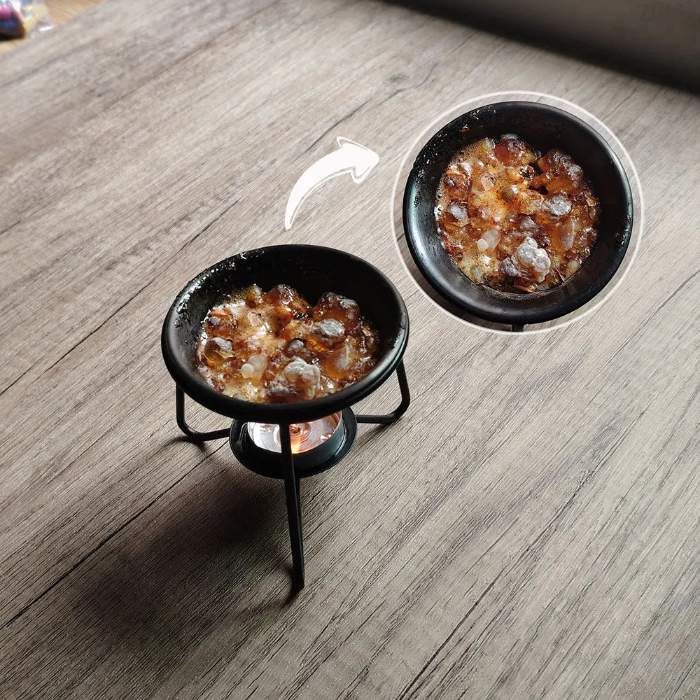 Frankincense Essential Oil Resin Diffuser Set Metal Candle Incense Burner for Witchcraft Rituals Meditation Yoga Home Church Ceremony Citrus Scent