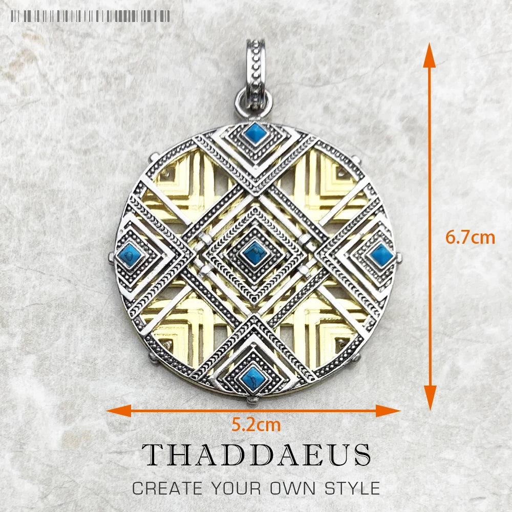 925 Sterling Silver Magical Amulet Mythical Aztec Compass Pendant Jewelry