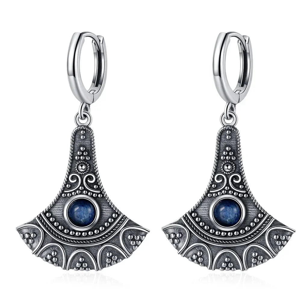 Long Natural Kyanite Earrings S925 Silver for Women
