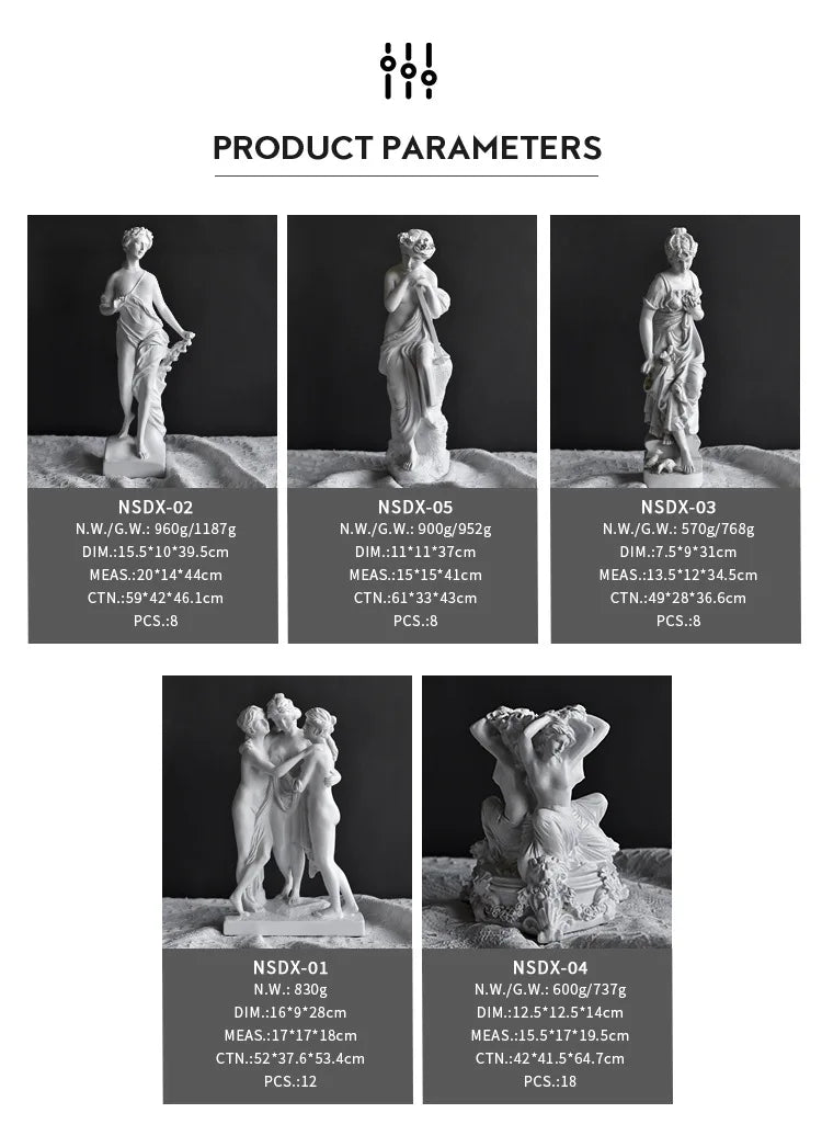 The Three Graces Statue Greece Antonio Canova Famous Sculpture Sexy Goddess Figure Crafts Home Living Room Hotel Decoration