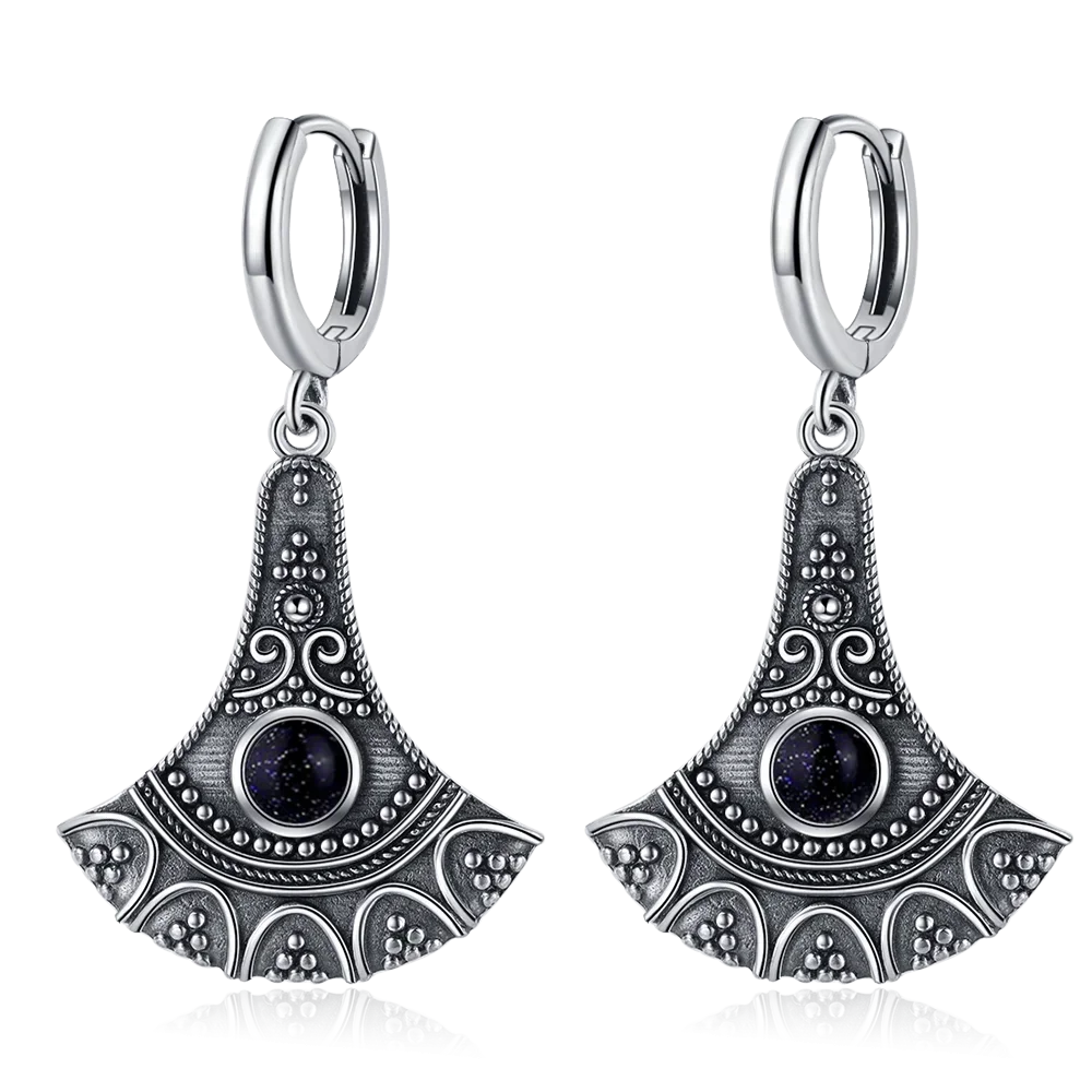 Long Natural Kyanite Earrings S925 Silver for Women