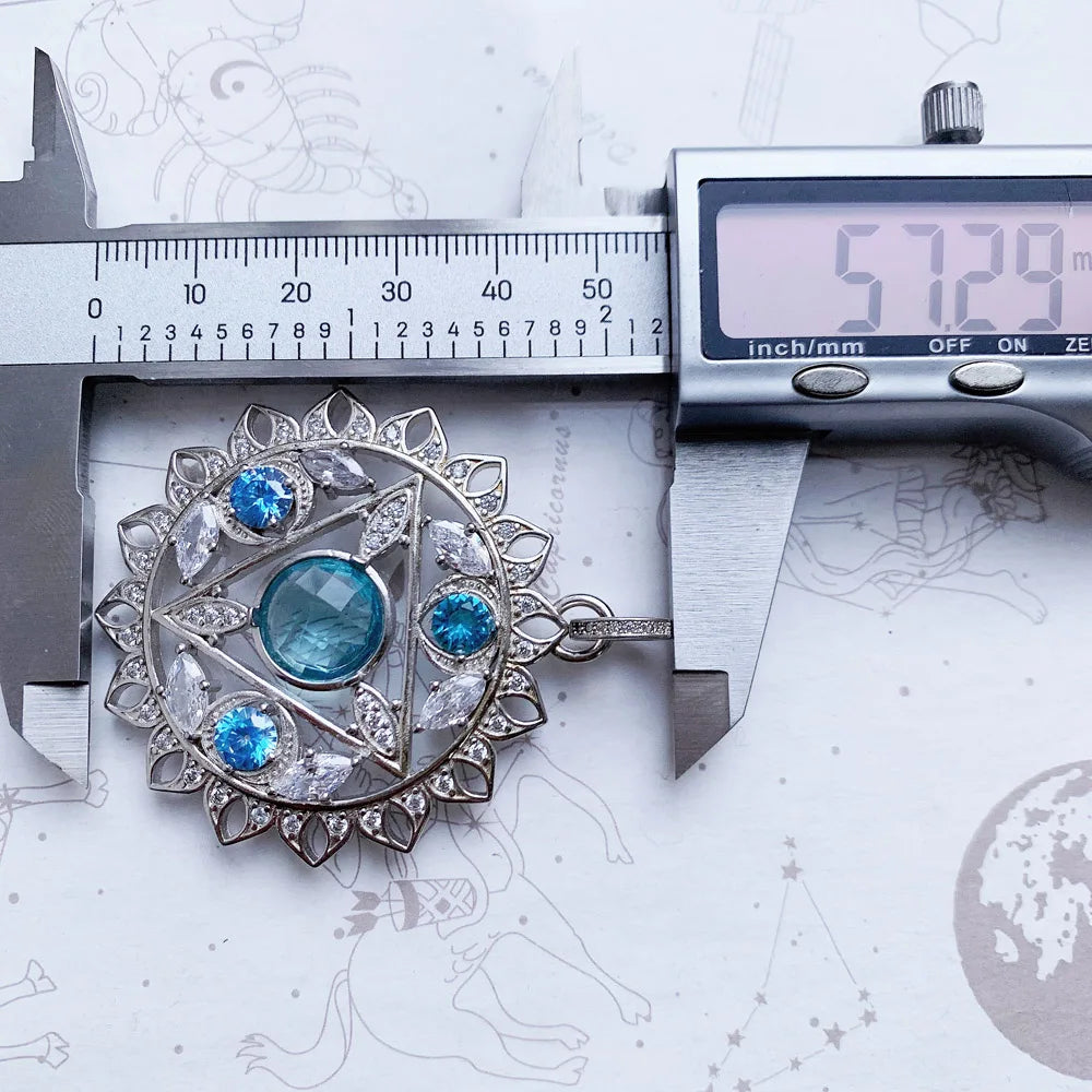 925 Sterling Silver Magical Amulet Mythical Aztec Compass Pendant Jewelry