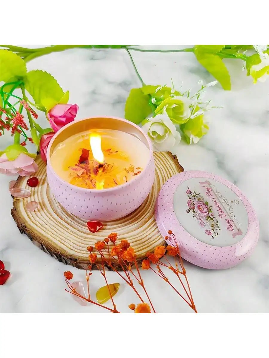 4 cans/set of hot melt wax aromatherapy set, homemade soy candle cup, flower candles for wedding and holiday decoration 4.4oz