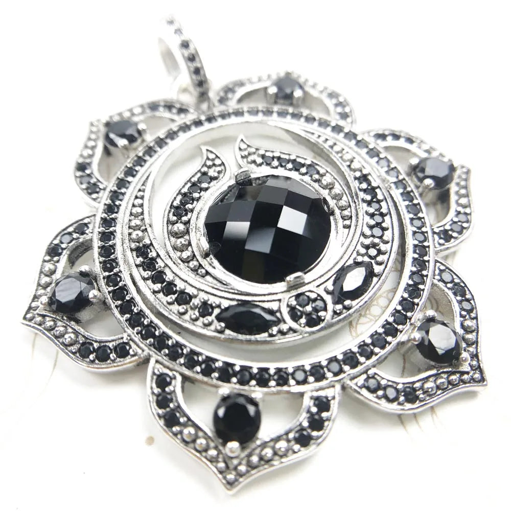 925 Sterling Silver Magical Amulet Mythical Aztec Compass Pendant Jewelry