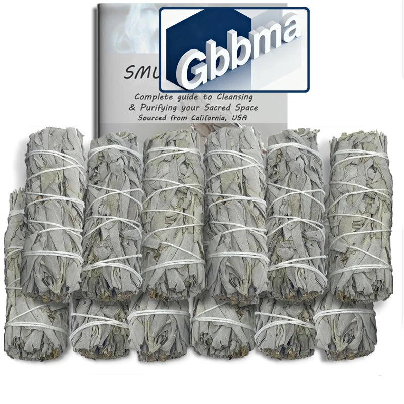 Organic California White Sage Smudge Sticks Bulk for Home Cleansing, Negative Energy Removal, Good Energy | Pure Sage Bundles, Witchcraft, Rituals