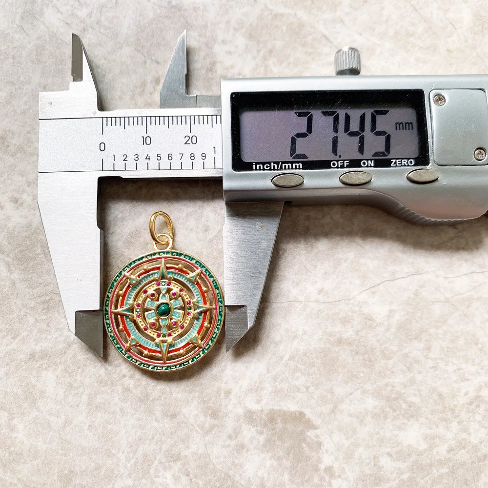 925 Sterling Silver Magical Amulet Mythical Aztec Compass Pendant Jewelry