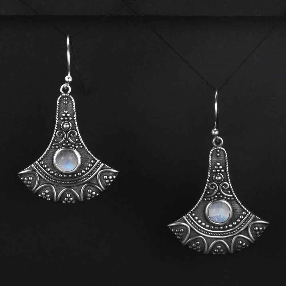 Long Natural Kyanite Earrings S925 Silver for Women
