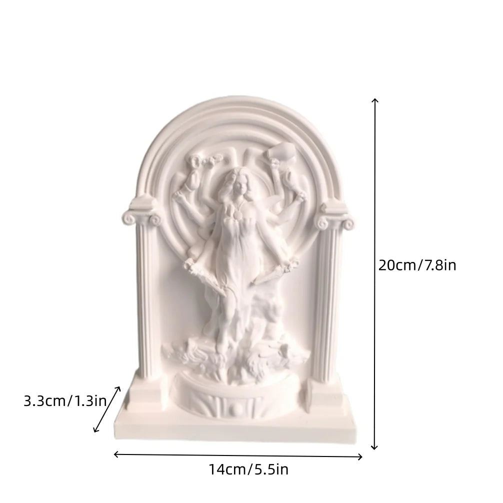 Triple Goddess Hecate Statue Plaster Relief Shrine Sculpture for Home Altar Bedroom Bookshelf Decor Greek Mythology Witch Gift Ritual