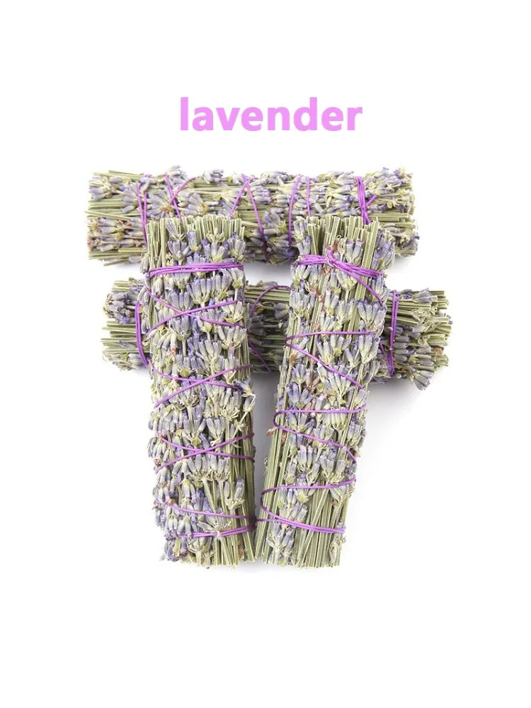 2026 Natural Dried Lavender Smudge Sticks, for Aromatherapy, Home Cleansing, Meditation, Spiritual Purification, Witchcraft 10CM