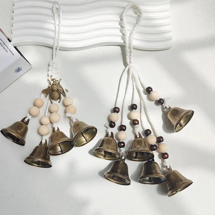 White Hanging Witch Bells for Door Protection Wiccan Pagan Decor Evil Ward & Negative Energy Shield  Handmade Folk Magic Charm
