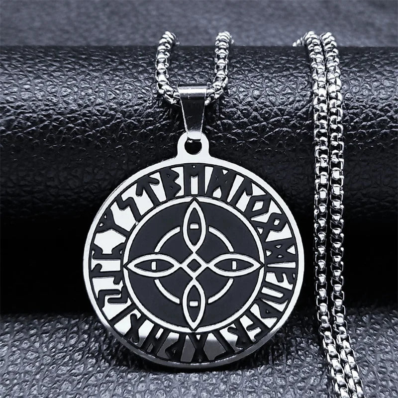 Crescent Celtic Irish Knot Necklaces Stainless Steel Witch Moon Amulet Protection with Chain Necklace