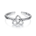 925 Sterling Silver Vintage Celtic Knot Open Ring For Good Luck Witch Knot Adjustable Rings Amulet Jewelry
