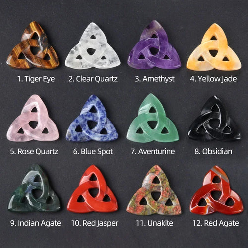 **Enchanted Celtic Knot Natural Stone Crystal & Chakra Stone Ornament**