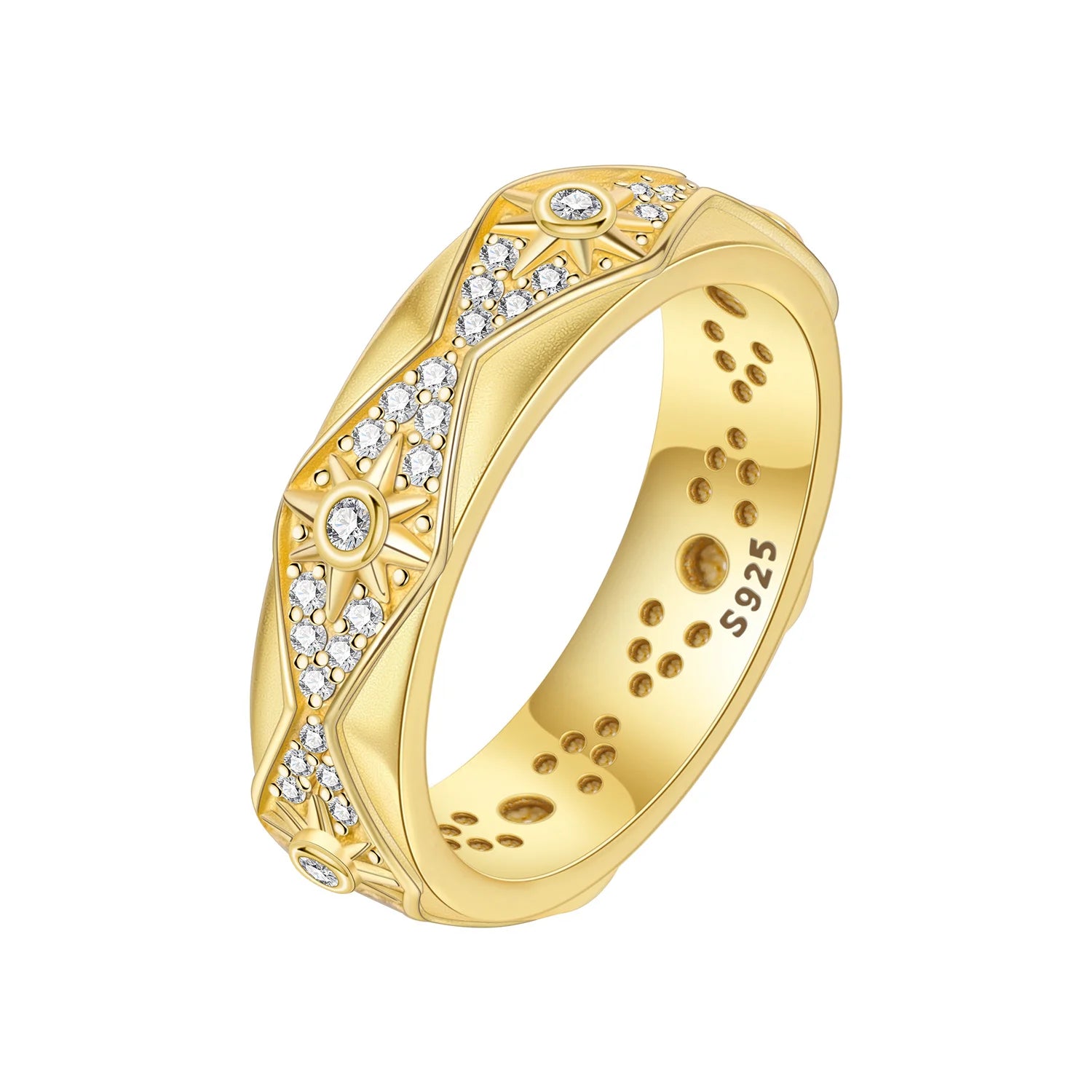 S925 Sterling Silver Vintage Pattern Closed Ring For Women