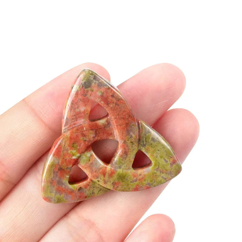 **Enchanted Celtic Knot Natural Stone Crystal & Chakra Stone Ornament**