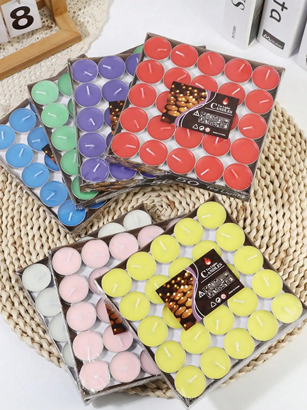 50PCS of Smokeless Tea Candles for Witchcraft, Rituals, Wedding, Birthday, Odorless Floating Wax, Bulk Wholesale