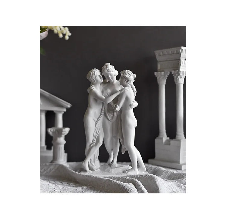 The Three Graces Statue Greece Antonio Canova Famous Sculpture Sexy Goddess Figure Crafts Home Living Room Hotel Decoration