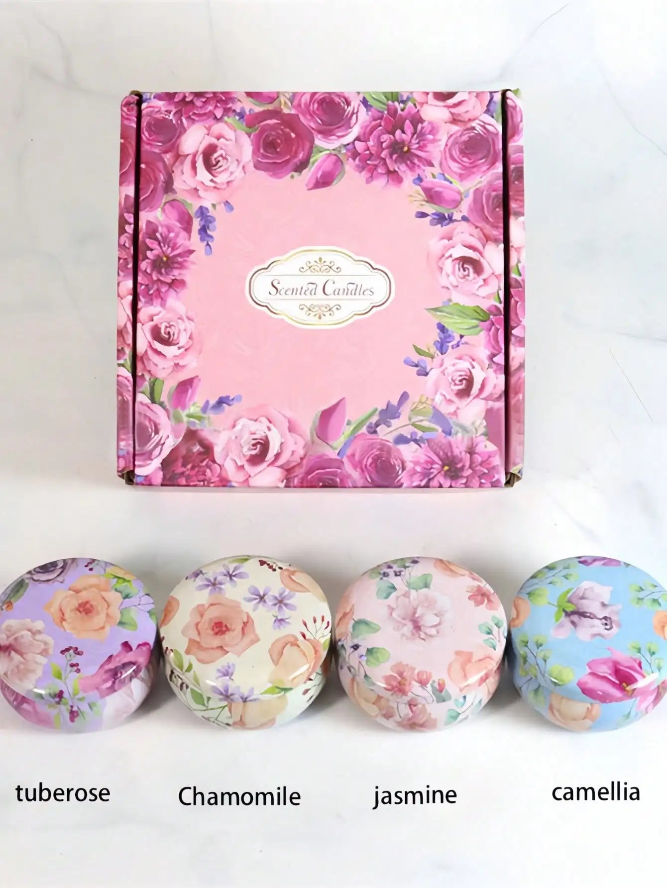 4 cans/set of hot melt wax aromatherapy set, homemade soy candle cup, flower candles for wedding and holiday decoration 4.4oz
